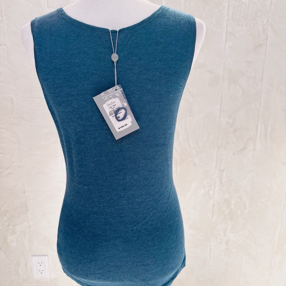 NWT Neiman Marcus 100% Cashmere Collection Navy Sleeveless Tank - Picture 3 of 5